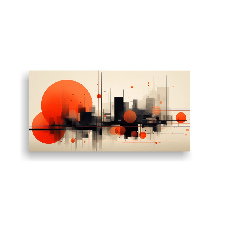 CUADRO ABSTRACTO EXPERIMENTO PENSAMIENTO DISEÑO ARQUITECTURA POP ART CIUDAD 60X30CM - 1