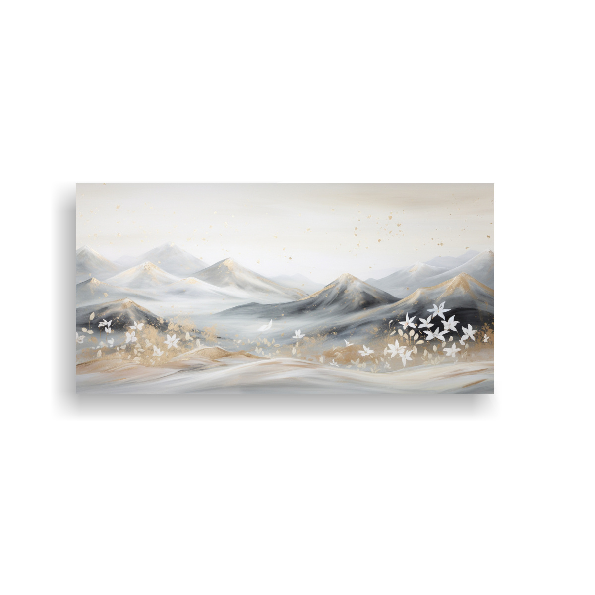 PINTURA EN BASTIDOR DE PAISAJE DE MONTAÑA CON ESTILO ELEGANTE 140X70CM - 1