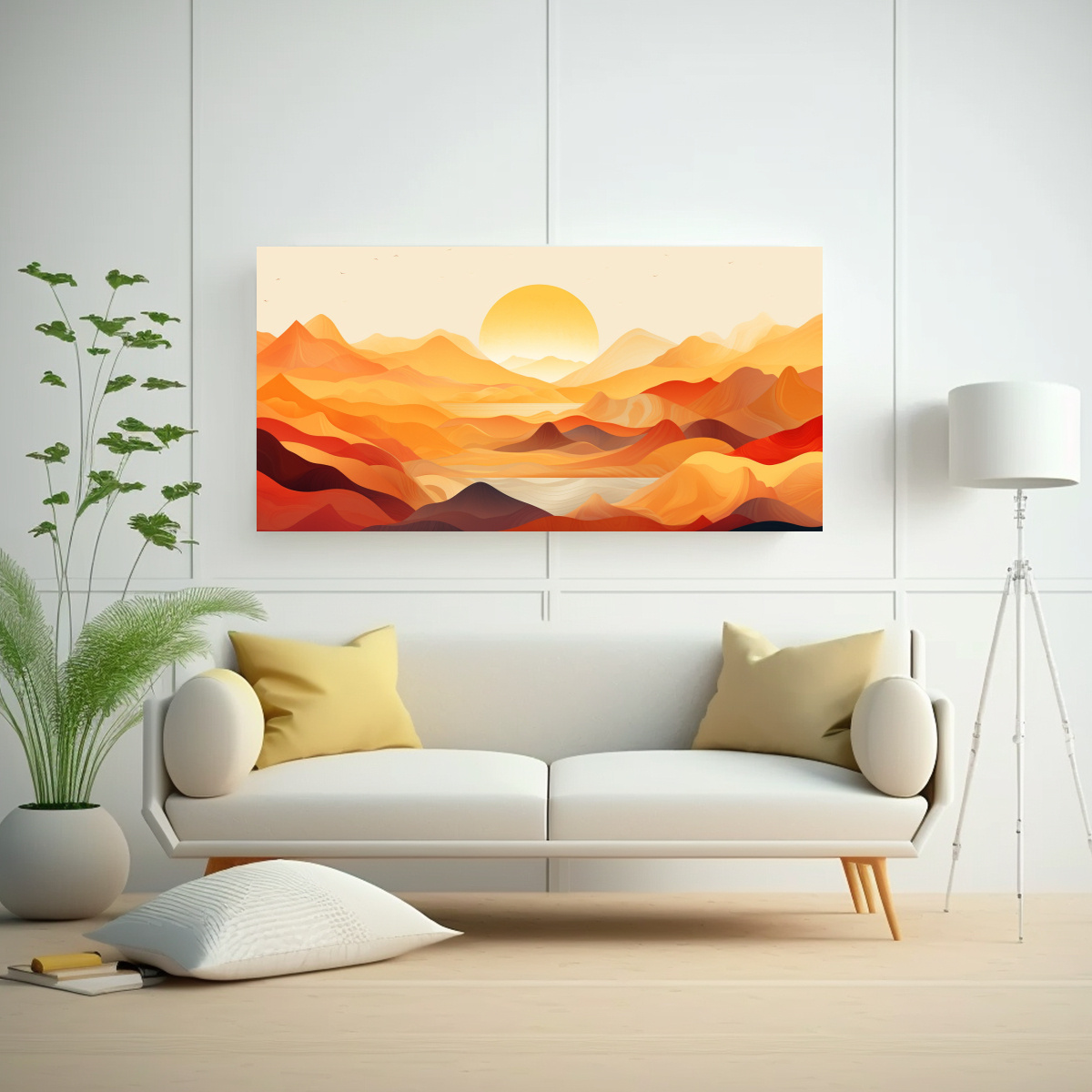 PINTURAS DE DECORACIÓN INSPIRADAS EN EL DISEÑO GRÁFICO CON HERMOSAS MONTAÑAS ÚNICAS 160X80CM - 2