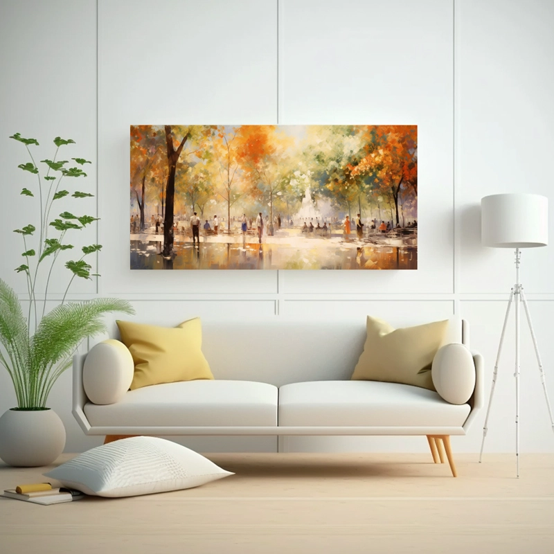 CUADRO ABSTRACTO DE DECORACIÓN PARA COMEDOR CON IMPRESIONISTA REPRESENTACIÓN DE UN ANIMA 100X50CM - 2