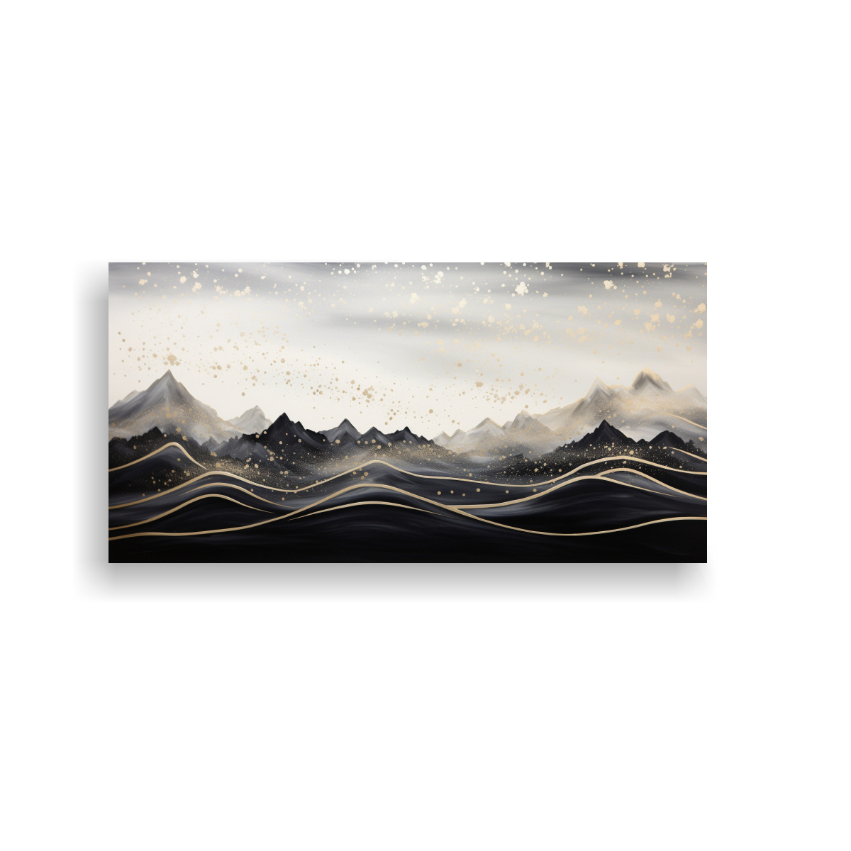 PINTURA MODERNA PAISAJE MONTAÑA CON ESTILO ELEGANTE Y COLORES VIBRANTES 100X50CM - 1