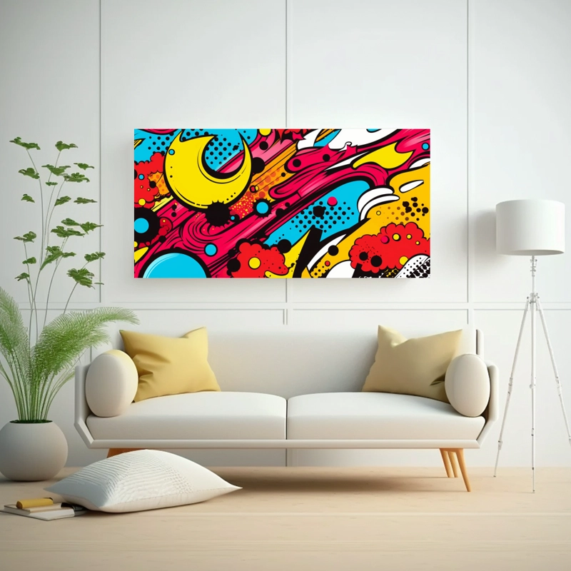 CUADROS DECORATIVOS DE IMPACTO VISUAL CON PATRONES ABSTRACTOS INSPIRADOS EN EL POP ART 160X80CM - 2