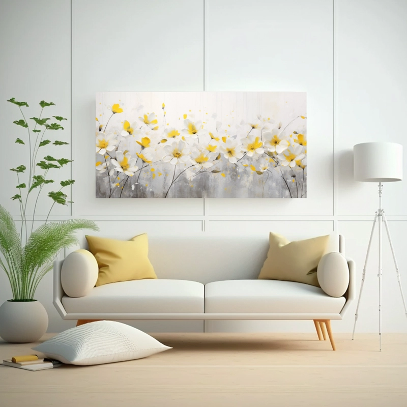 CUADRO MODERNO PODER  PINTURA ACRÍLICA SIN COSTURAS EN BLANCO 120X60CM - 2