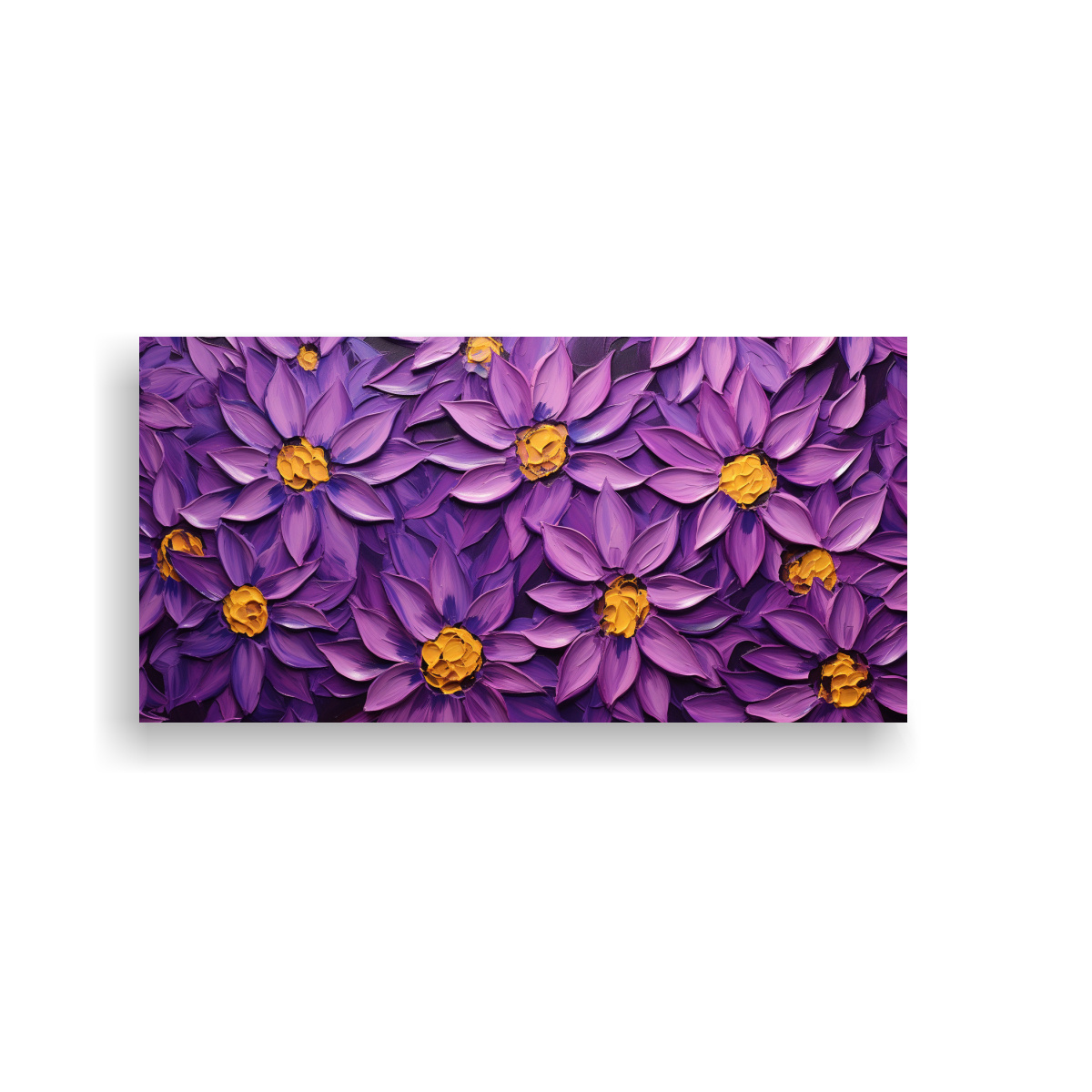 PINTURA EN LIENZO DE GIRASOLES MORADOS EN EL ESTILO ARTE DE PARED 140X70CM - 1