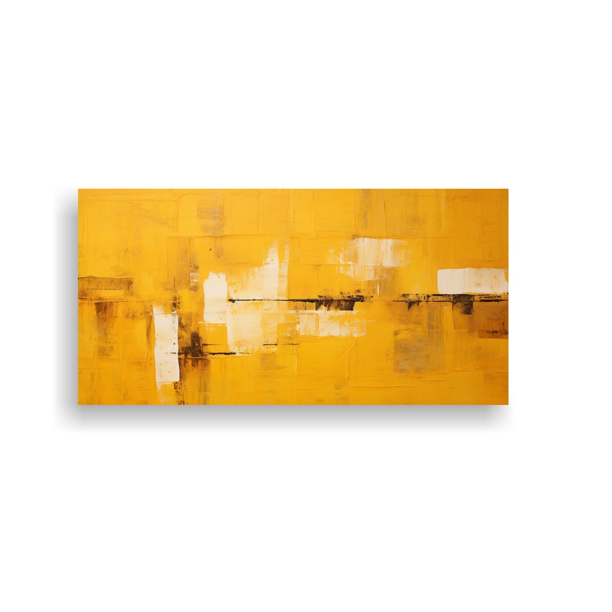 CUADRO ABSTRACTO AMARILLO INSPIRADOR PARA LA DECORACIÓN 60X30CM - 1