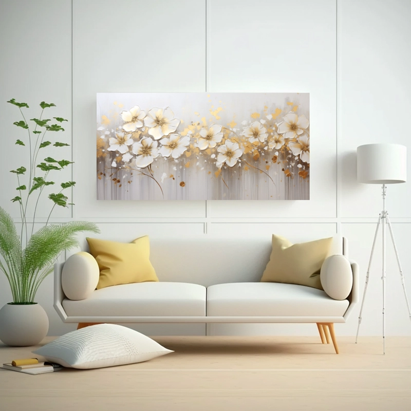 PINTURA ACRÍLICA FANTÁSTICA EN BLANCO Y NEGRO 60X30CM - 2