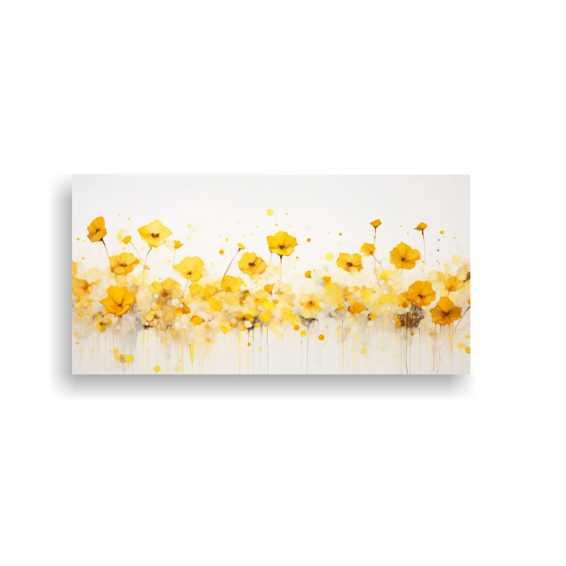 PINTURA ACRÍLICA DE LIENZO, ELEGANTE COMPOSICIÓN SOBRE TELA BLANCA 100X50CM - 1
