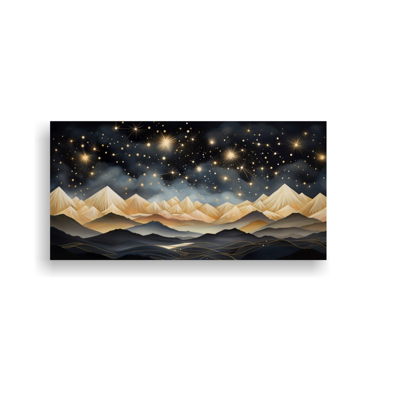 PAISAJE DE MONTAÑA ELEGANTE CON ESTILO DECORATIVO  CUADRO HERMOSO ALEGRÍA 100X50CM - 1