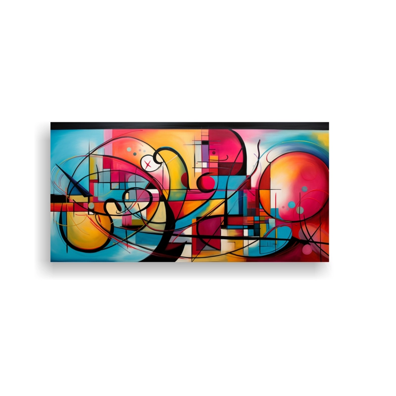 CUADROS ABSTRACTOS COLORIDOS: COMPOSICIÓN INSPIRADORA 140X70CM - 1