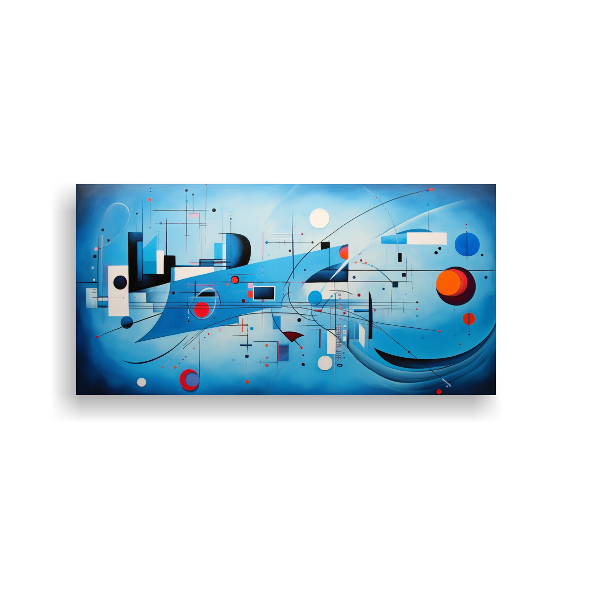 CUADRO ABSTRACTO AZUL REFINED BLUE ABSTRACT PAINTING IN THE STYLE OF 100X50CM - 1