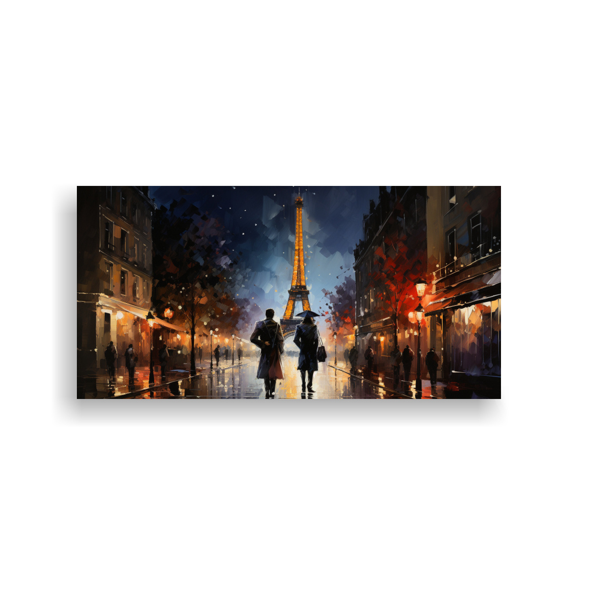 PINTURA DECORATIVA DE ARTE INNOVADOR: DOS HOMBRES BESÁNDOSE EN LAS CALLES DE PARÍS POR L 160X80CM - 1