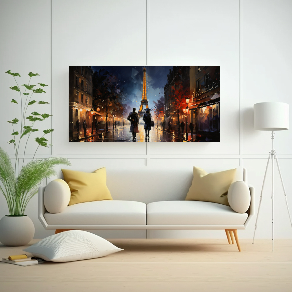 PINTURA DECORATIVA DE ARTE INNOVADOR: DOS HOMBRES BESÁNDOSE EN LAS CALLES DE PARÍS POR L 160X80CM - 2