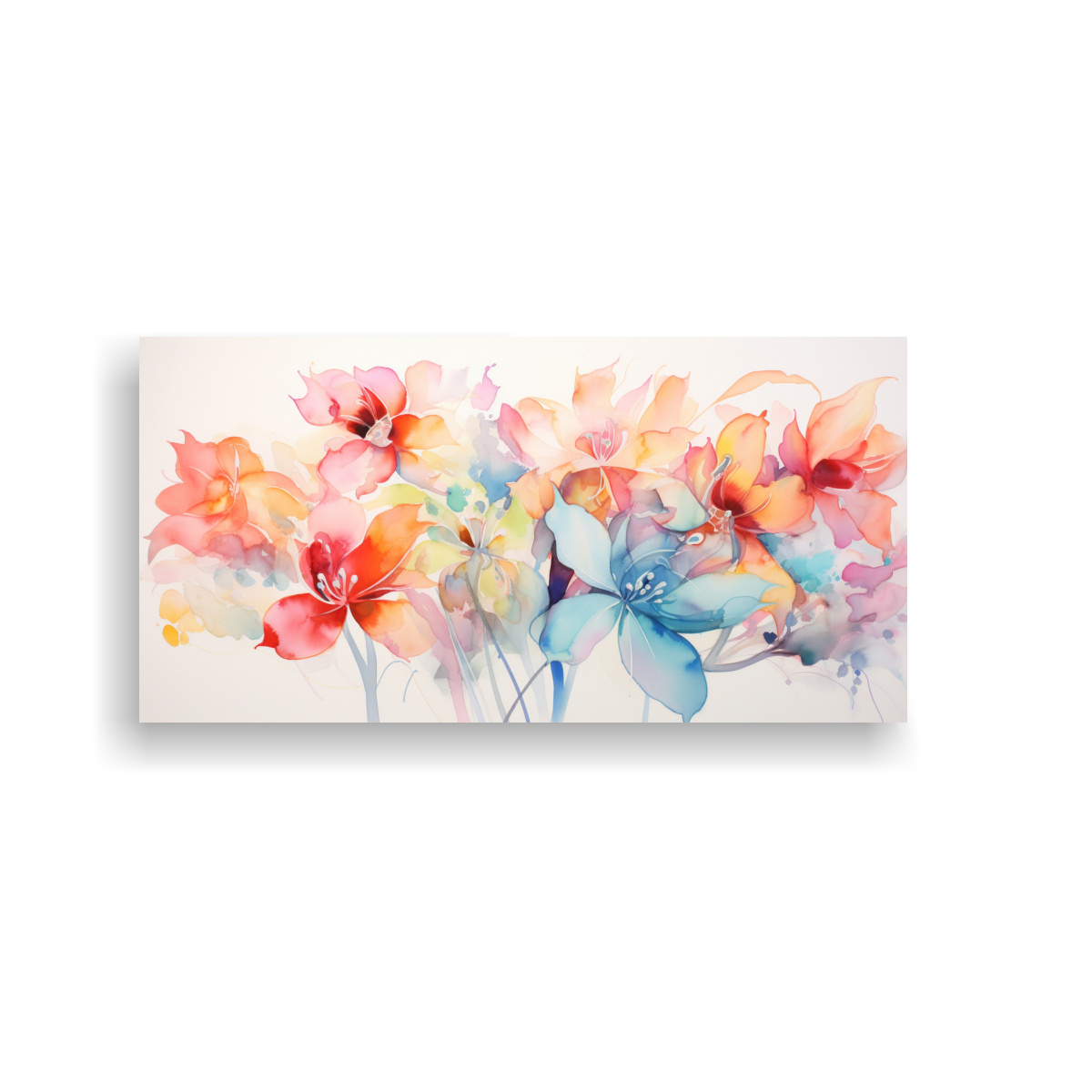 PINTURA DECORATIVA ABSTRACTA DE FLORES EN BASTIDOR STREET ART 60X30CM - 1