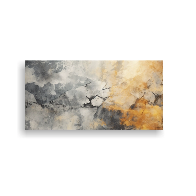 CUADRO MODERNO TEXTURA DE PIEDRA VIVA CON PINTURA DE TINTA INDIA 80X40CM - 1