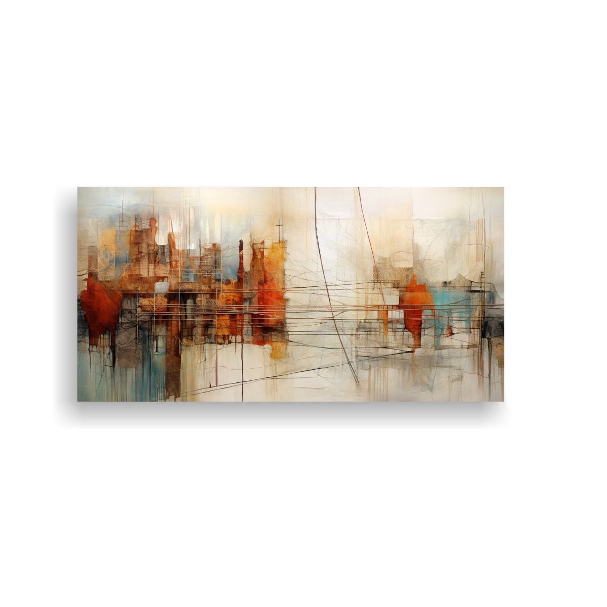 CUADRO COMPOSICIÓN RELIEVE: RECUERDOS ABSTRACTOS ENTRELAZADOS COMO CAPAS DE RELIEVE 100X50CM - 1