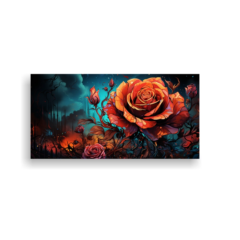 CUADRO DISEÑO COMBINACIÓN ESTILO GRAFFITI ROSA CON COLORES DESBORDANTES 60X30CM - 1