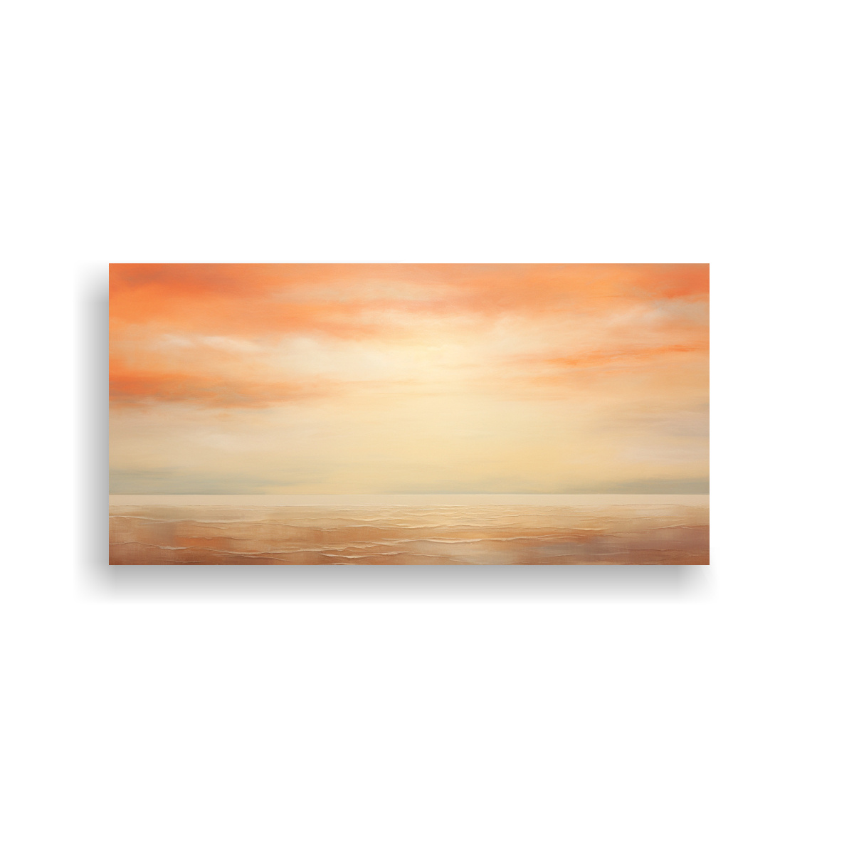 PINTURA DECORATIVA INSPIRADORA DE ATARDECER COSTERO CÁLIDOS 100X50CM - 1