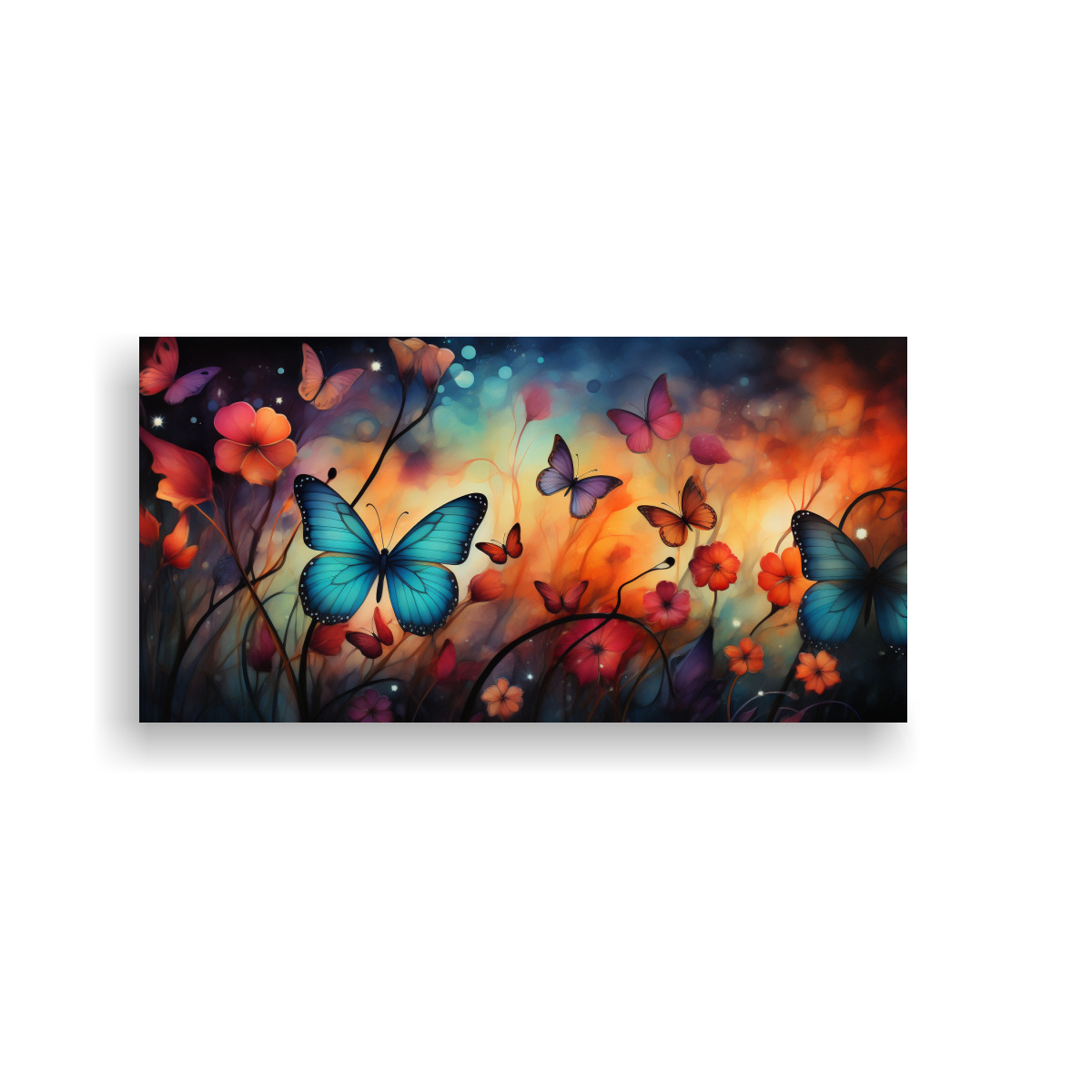ARTE DECORATIVO DE MARIPOSAS MACRO ELEGANCIA FORMA CORAZÓN ALEGRÍA AMOR COLORES PASTELES 40X20CM - 1