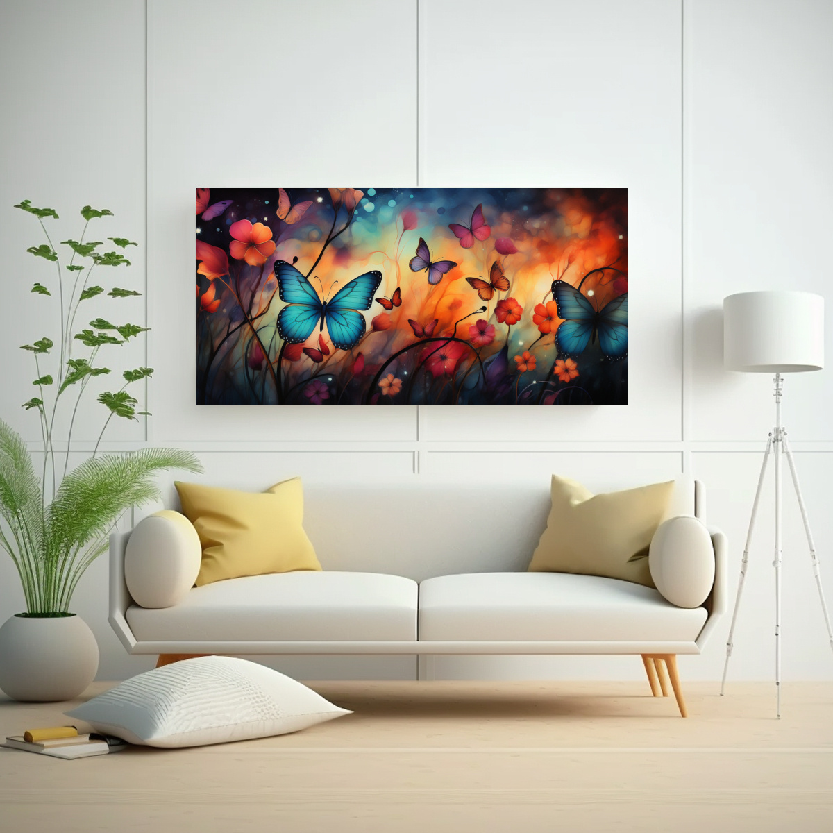 ARTE DECORATIVO DE MARIPOSAS MACRO ELEGANCIA FORMA CORAZÓN ALEGRÍA AMOR COLORES PASTELES 40X20CM - 2