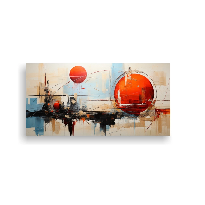 PINTURA ABSTRACTA OBRA MAESTRA FUTURISTA 160X80CM - 1