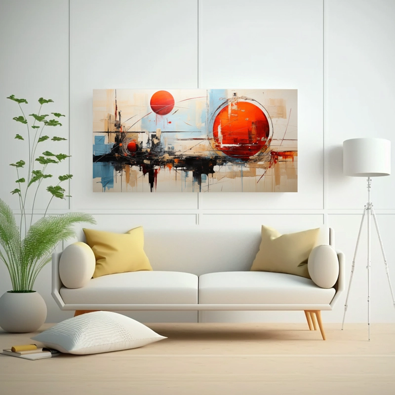 PINTURA ABSTRACTA OBRA MAESTRA FUTURISTA 160X80CM - 2