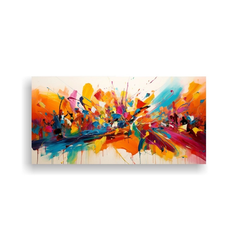 CUADRO DECORATIVO LIENZO INSPIRACIÓN CARNAVAL ESCENA VÍVIDA RECTANGULAR 40X20CM - 1