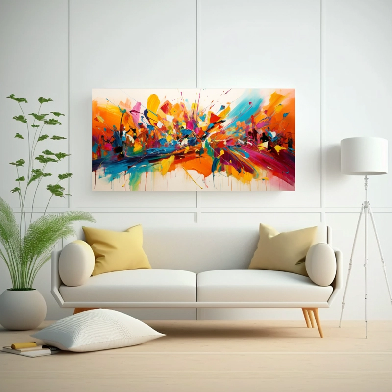 CUADRO DECORATIVO LIENZO INSPIRACIÓN CARNAVAL ESCENA VÍVIDA RECTANGULAR 40X20CM - 2