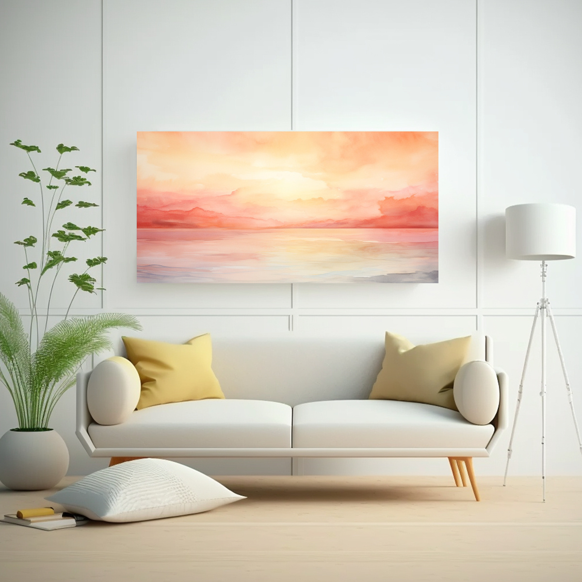 PUESTA DE SOL COSTERA REINTERPRETADA EN ARTE DE PARED 60X30CM - 2