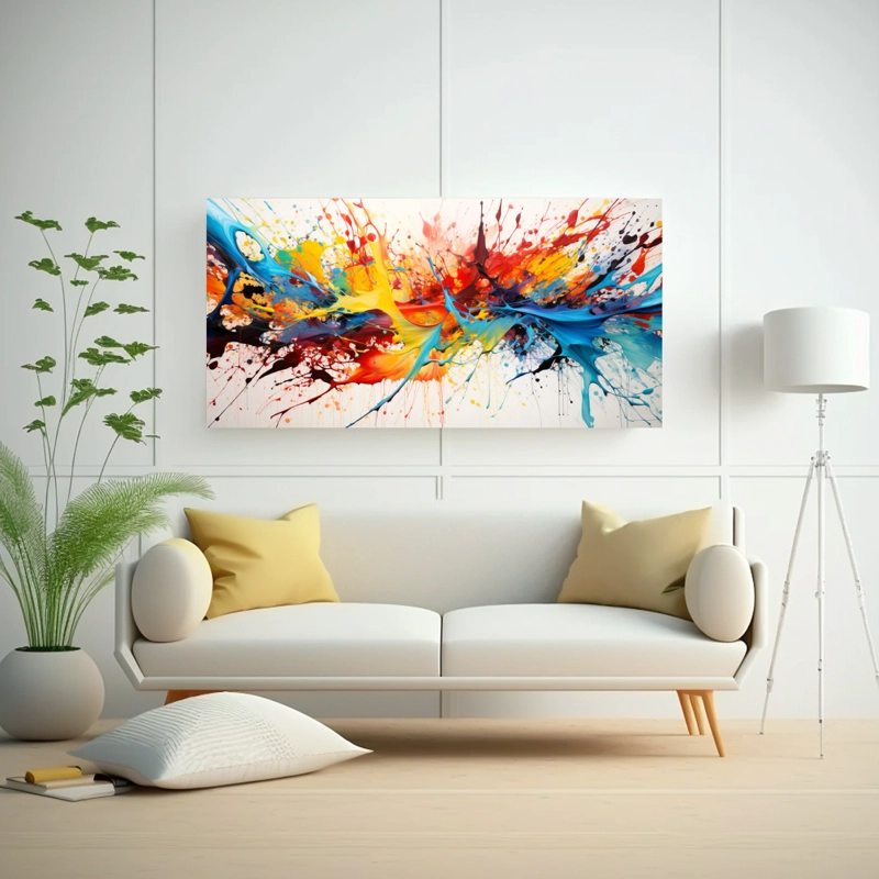 CUADRO DECORATIVO: INSPIRACIÓN ABSTRACTA EXPLOSIÓN DE COLORES INSPIRADA POR LA ESTÉTICA 60X30CM - 2