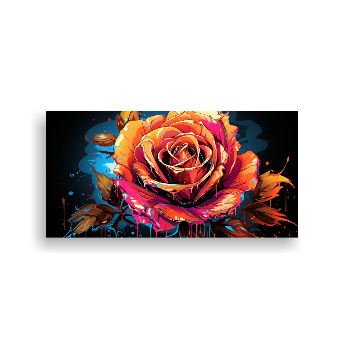 Graffiti Color Rosa PINTURA DE GRAFFITI ESTILO ROSA EN BASTIDOR DE GALERÍA 40X20CM
