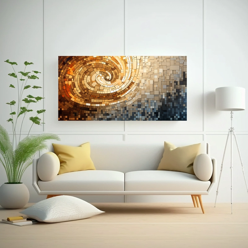 LIENZO MOSAICO MODERNO PARA DECORACIÓN DE ESTILO IMPACTANTE PARA EMPRESA DE CONSTRUCCIÓN 60X30CM - 2