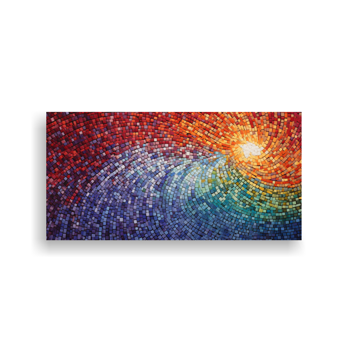 PINTURAS DECORATIVAS DE FUSIÓN ABSTRACTA VINTAGE SIMPLE DE PUNTILLISMO Y VIBRANTE ARCO IR 160X80CM - 1