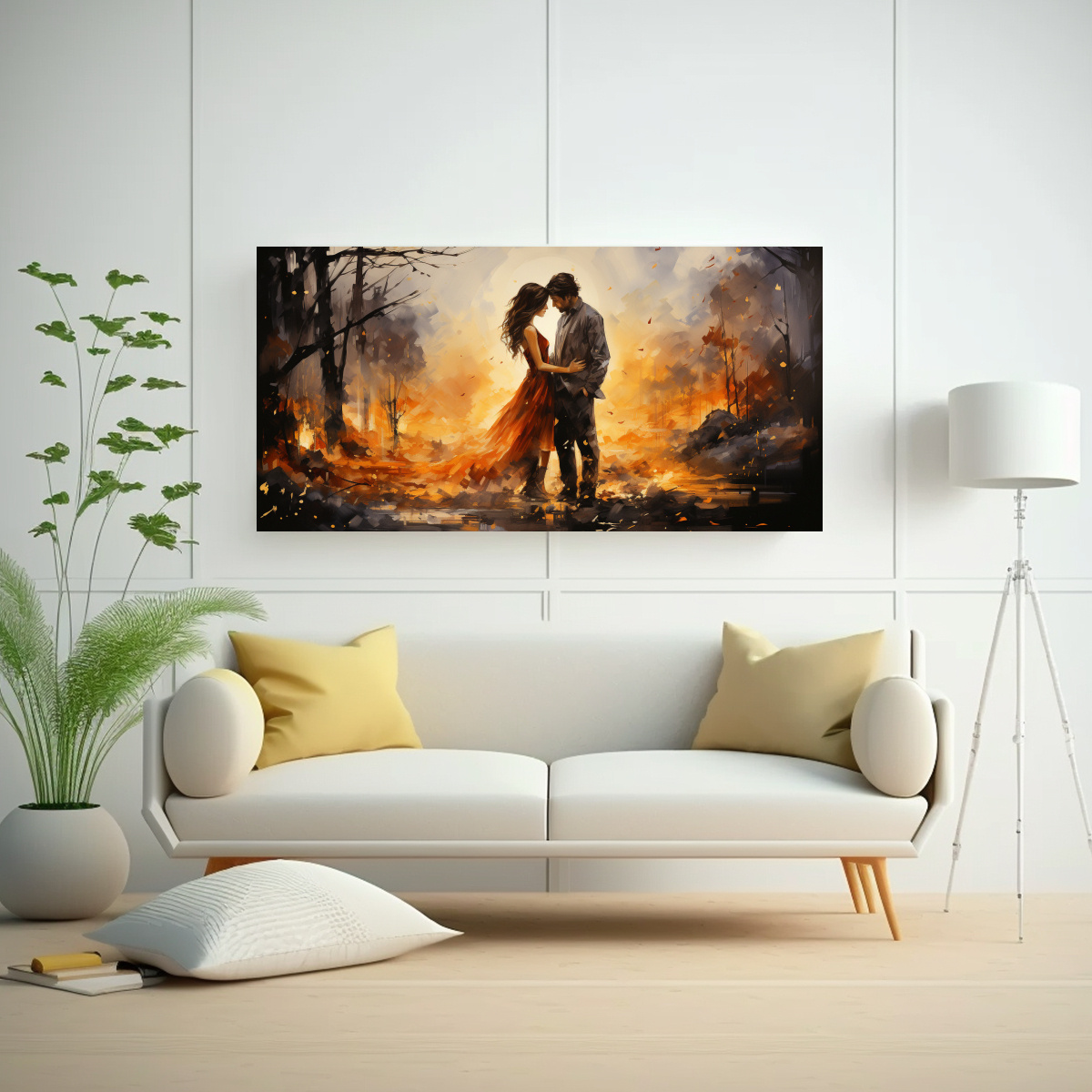 ARTE DE PARED IMPRESO MURAL NOCHE QUE NOS CONOCIMOS ACUARELA CUADRO 60X30CM - 2