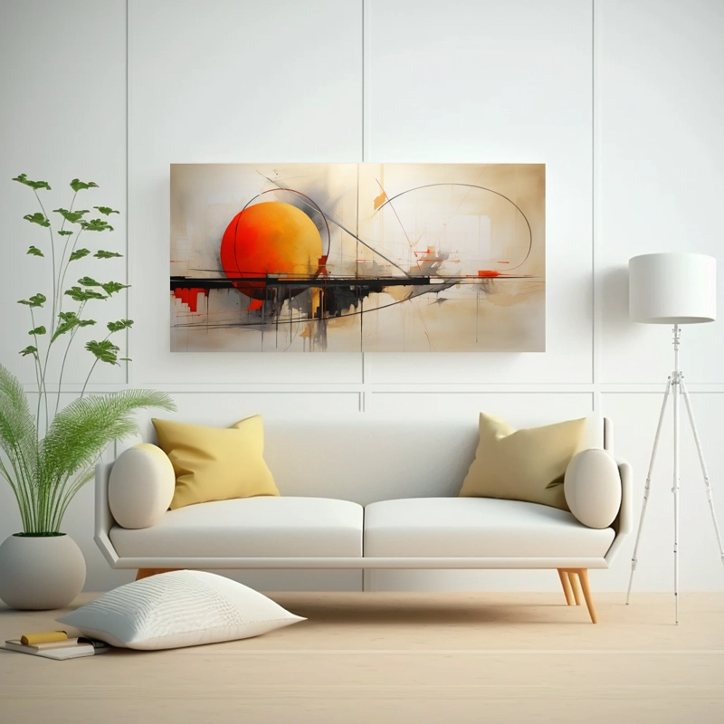CUADROS ABSTRACTOS CON TONOS DORADOS  ARTE VISUAL DE CALIDAD 120X60CM - 2