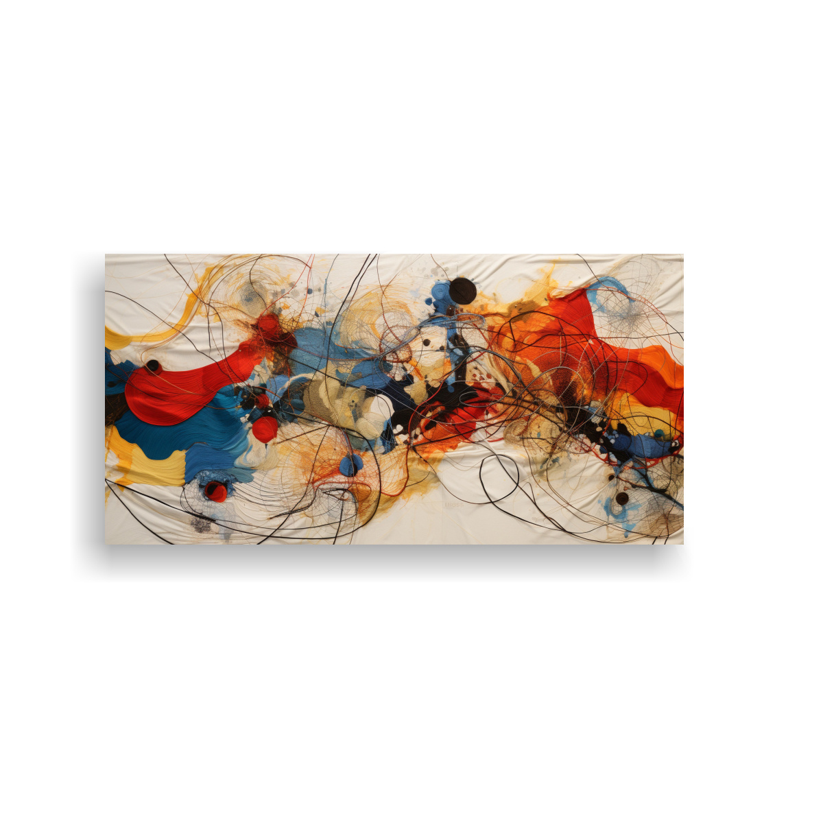 PINTURA EN BASTIDOR TEMÁTICA DE ESCENA ABSTRACTA CON HILOS DE ALEGRÍA 40X20CM - 1