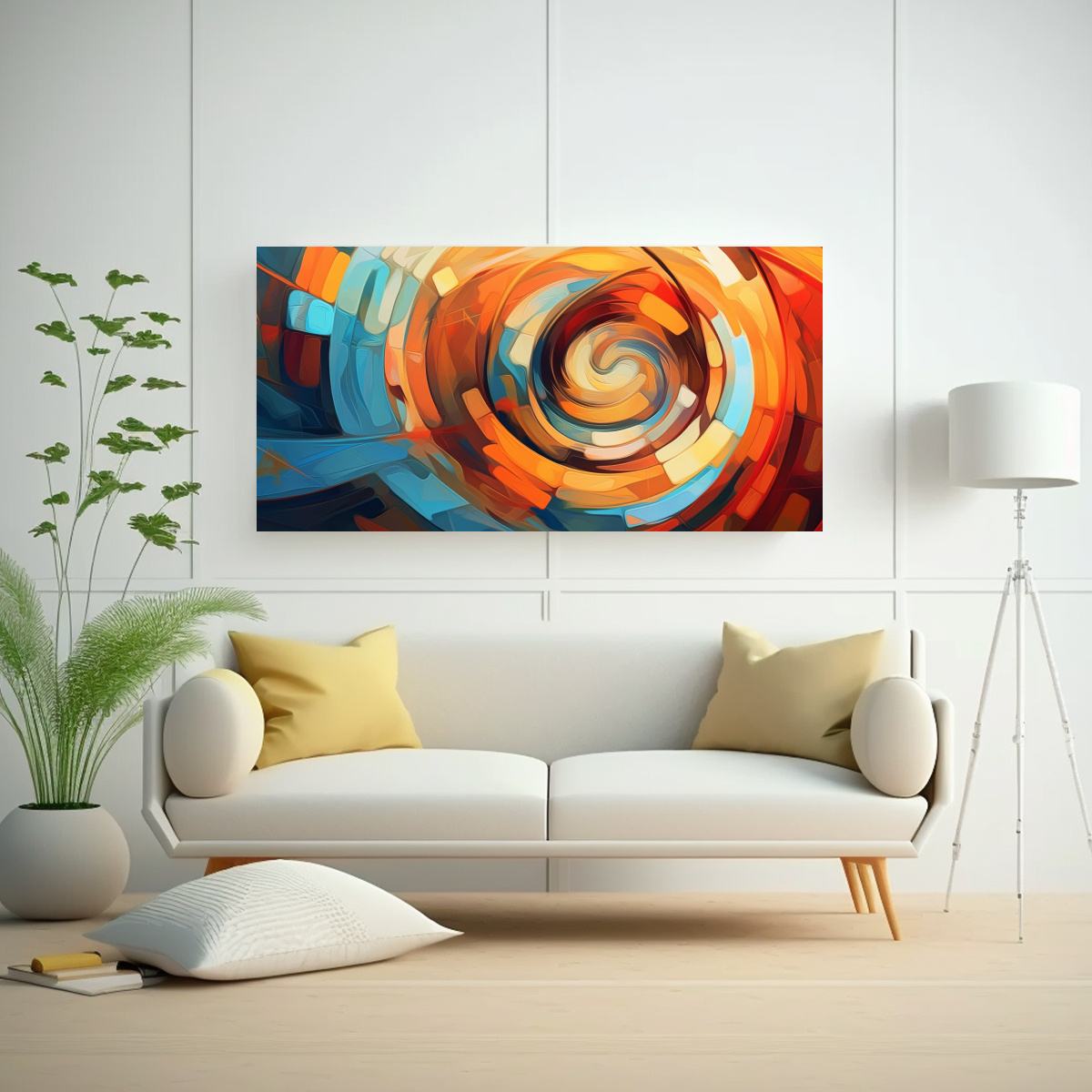 PINTURAS ABSTRACTAS DE DECORACIÓN DE ARTE VANGUARDIA ARTESANAL 100X50CM - 2