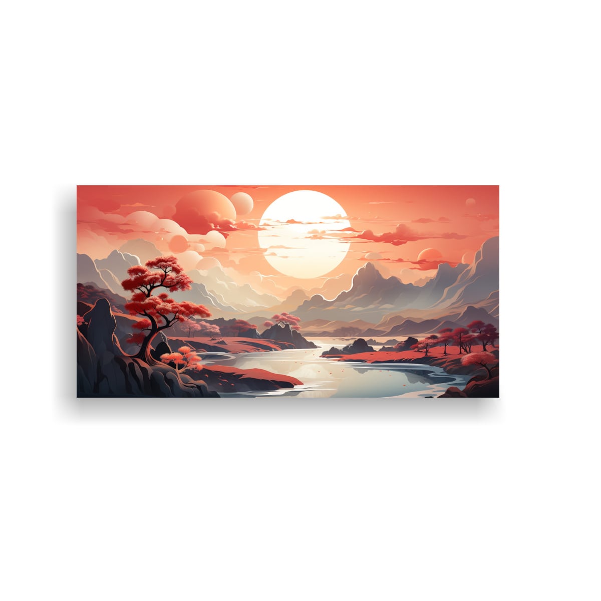 PINTURA INSPIRADORA PARA CUARTO: DISEÑO DE UN LIENZO GRÁFICO CON UN SUEÑO SURREALISTA 40X20CM - 1