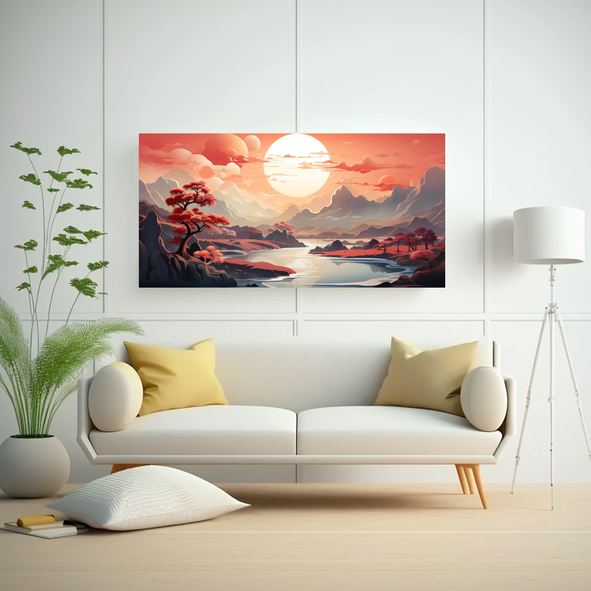 PINTURA INSPIRADORA PARA CUARTO: DISEÑO DE UN LIENZO GRÁFICO CON UN SUEÑO SURREALISTA 40X20CM - 2