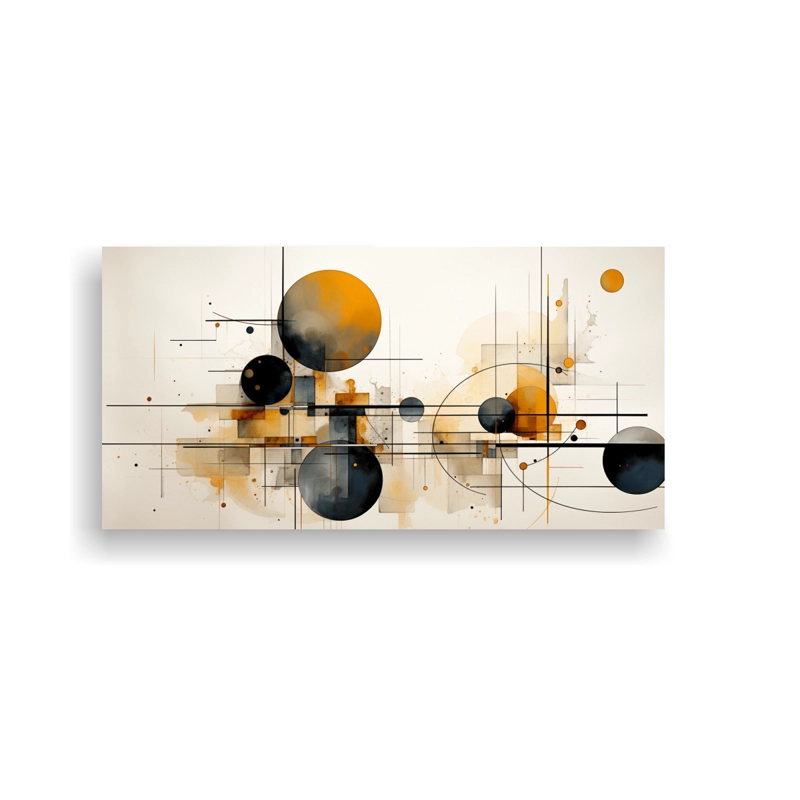 CUADRO DE TELA TEMA ARTÍSTICO DE DISEÑO SIMPLE CON COLORES SUAVES 80X40CM - 1