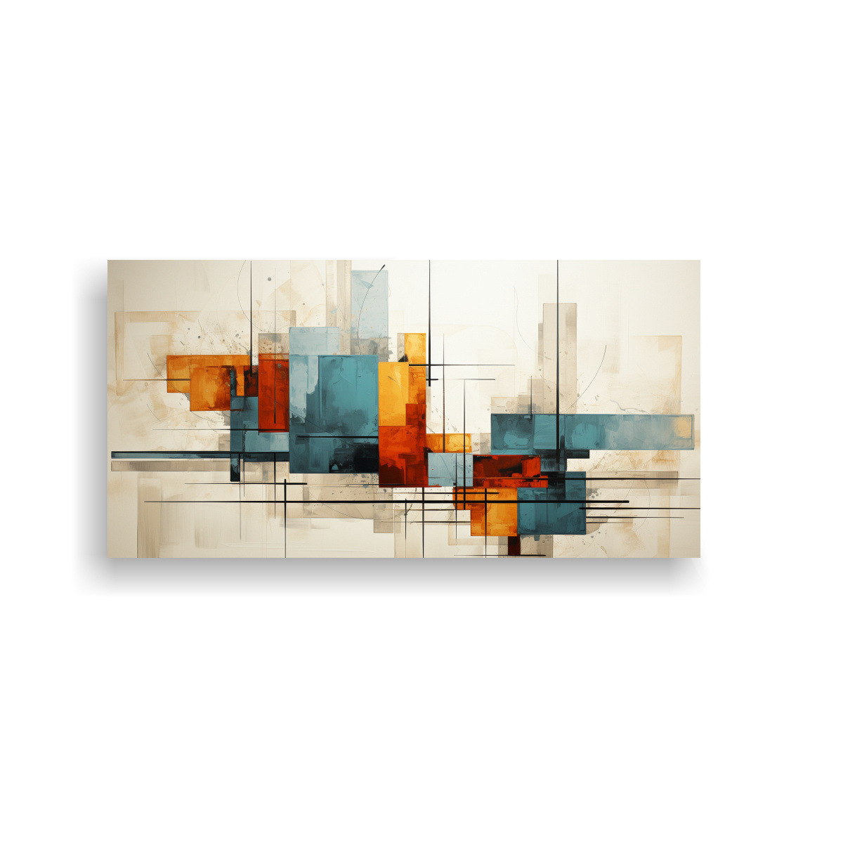 PINTURAS DECORATIVAS DE ARTE DE PARED INSPIRADAS EN EL SURREALISMO CON ÓLEO, COLORES ABST 140X70CM - 1