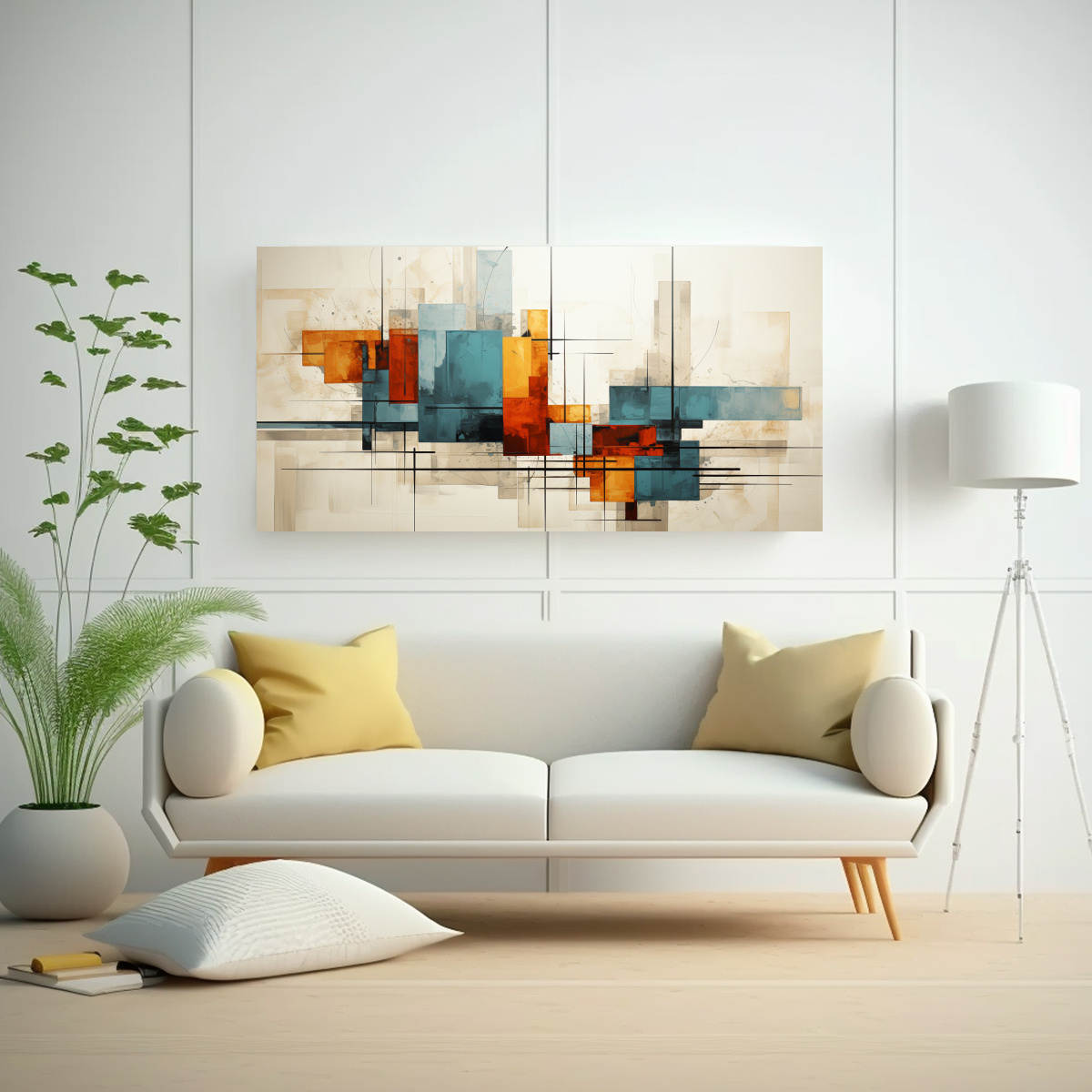 PINTURAS DECORATIVAS DE ARTE DE PARED INSPIRADAS EN EL SURREALISMO CON ÓLEO, COLORES ABST 140X70CM - 2
