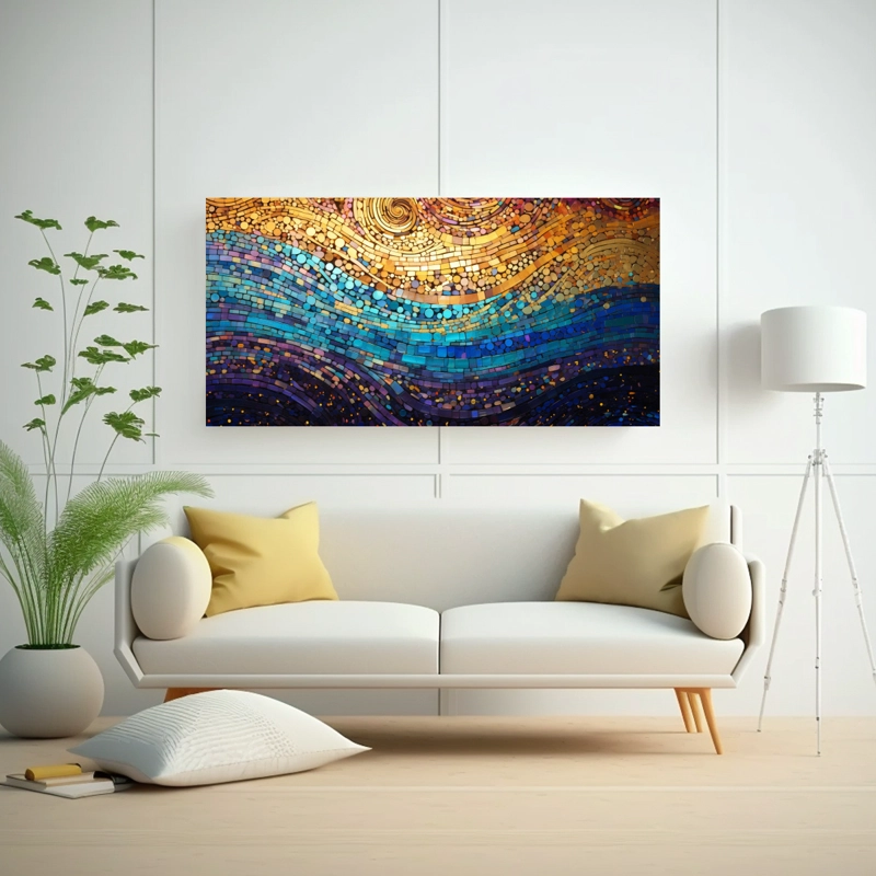 LIENZO VANGUARDIA LINDA ESTILO PUNTILLISMO LUMINOSO DE LÍQUIDOS 120X60CM - 2