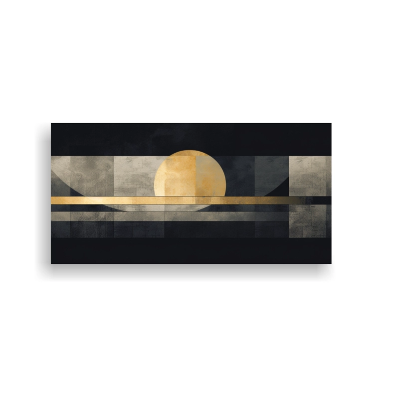 CUADRO VINTAGE LUMINOSIDAD LUNA DORADA EN UN MARCO ESTILO MONOCROMO P. 40X20CM - 1