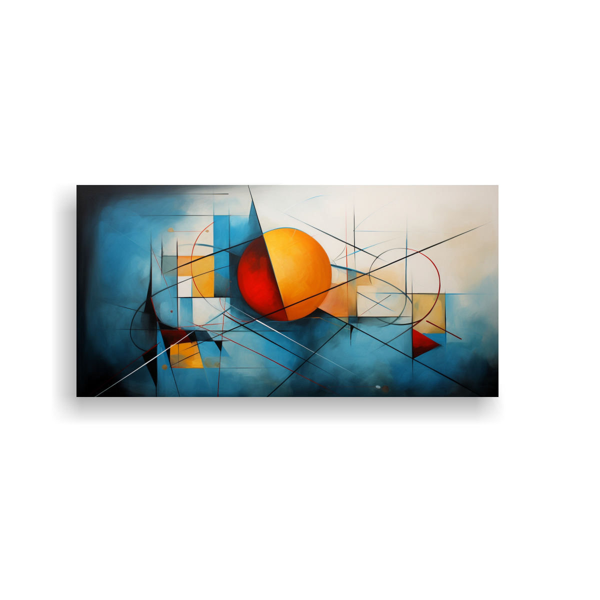 PINTURAS ABSTRACTAS DE COMPOSICIÓN GEOMÉTRICA PARA INSPIRACIÓN EN COCINA 60X30CM - 1