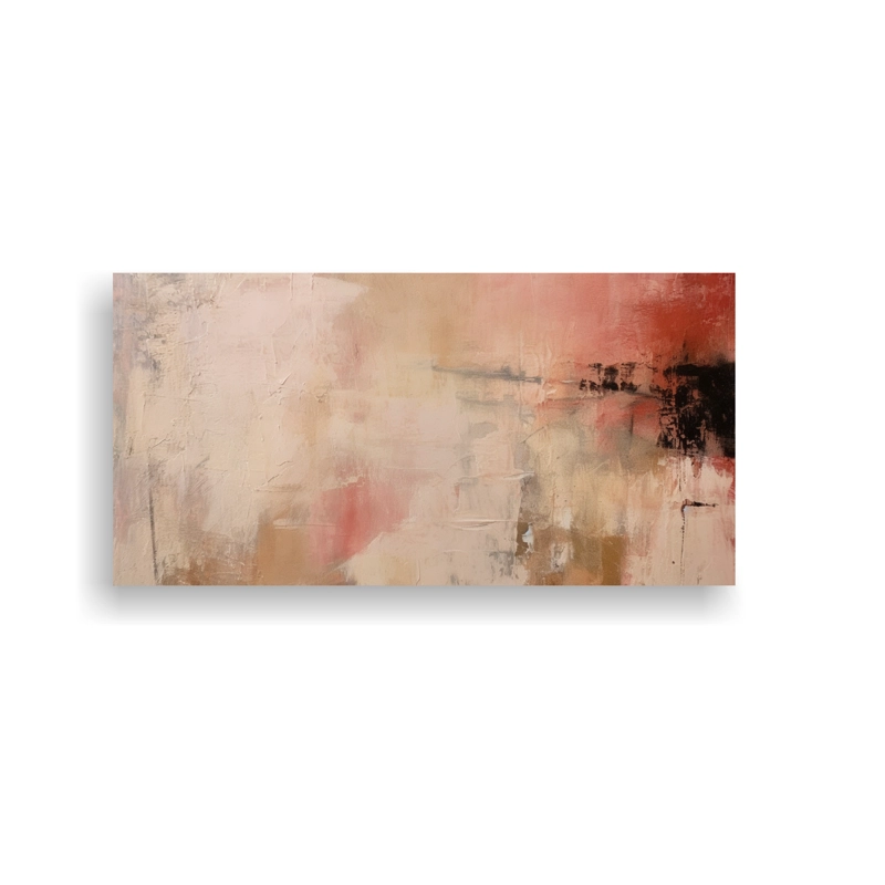 PINTURA ABSTRACTA CON COLORES MIXTOS EN ESTILO DECORATIVO 60X30CM - 1