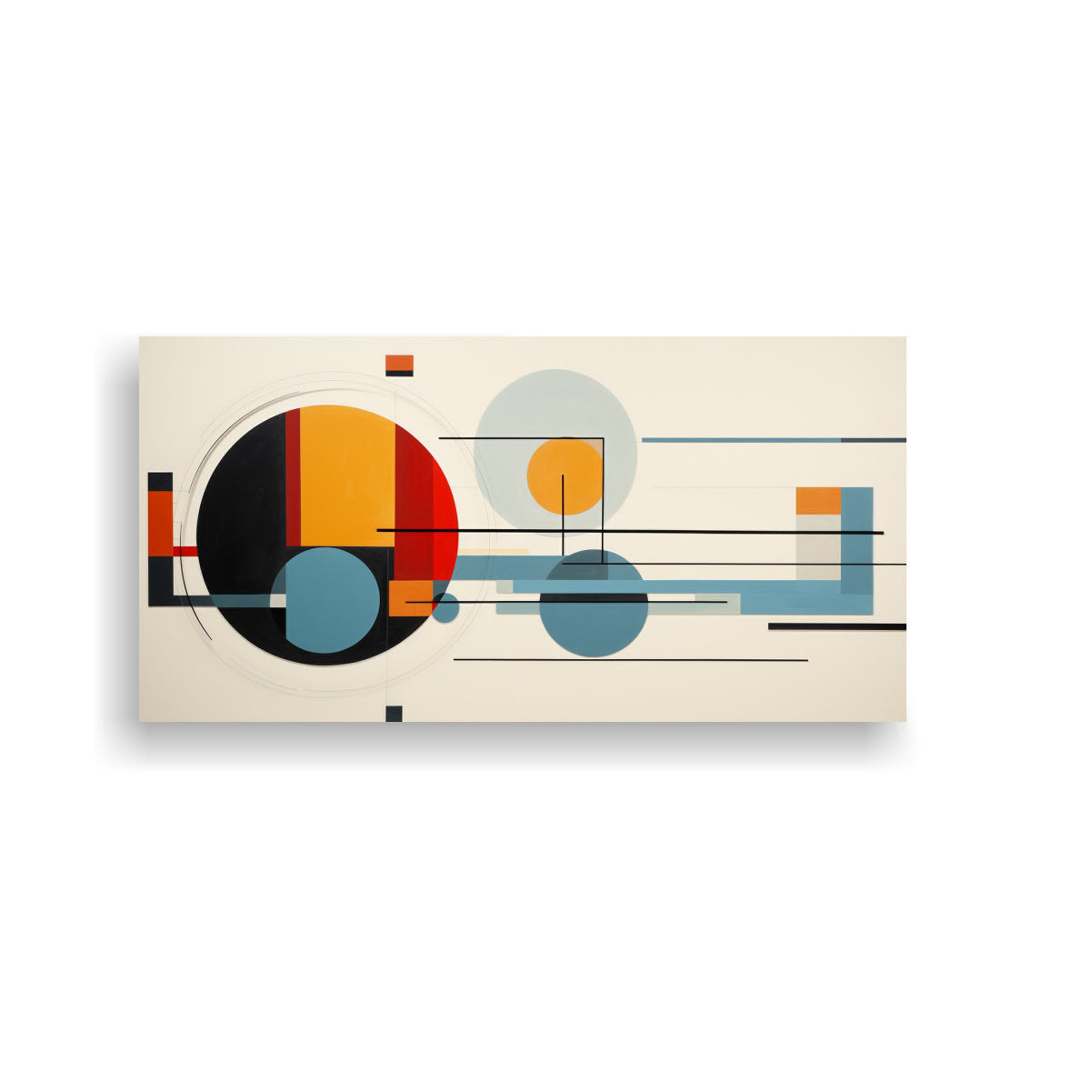 PINTURAS DECORATIVAS DE FUSIÓN ABSTRACTA DE BAUHAUS Y MINIMALISMO CON COMPOSICIÓN MODERN 60X30CM - 1