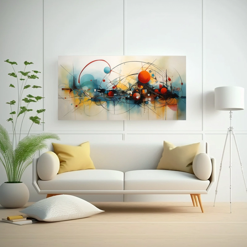 CUADRO IMPRESO ABSTRACTO DECORATIVO LLAMATIVO 120X60CM - 2
