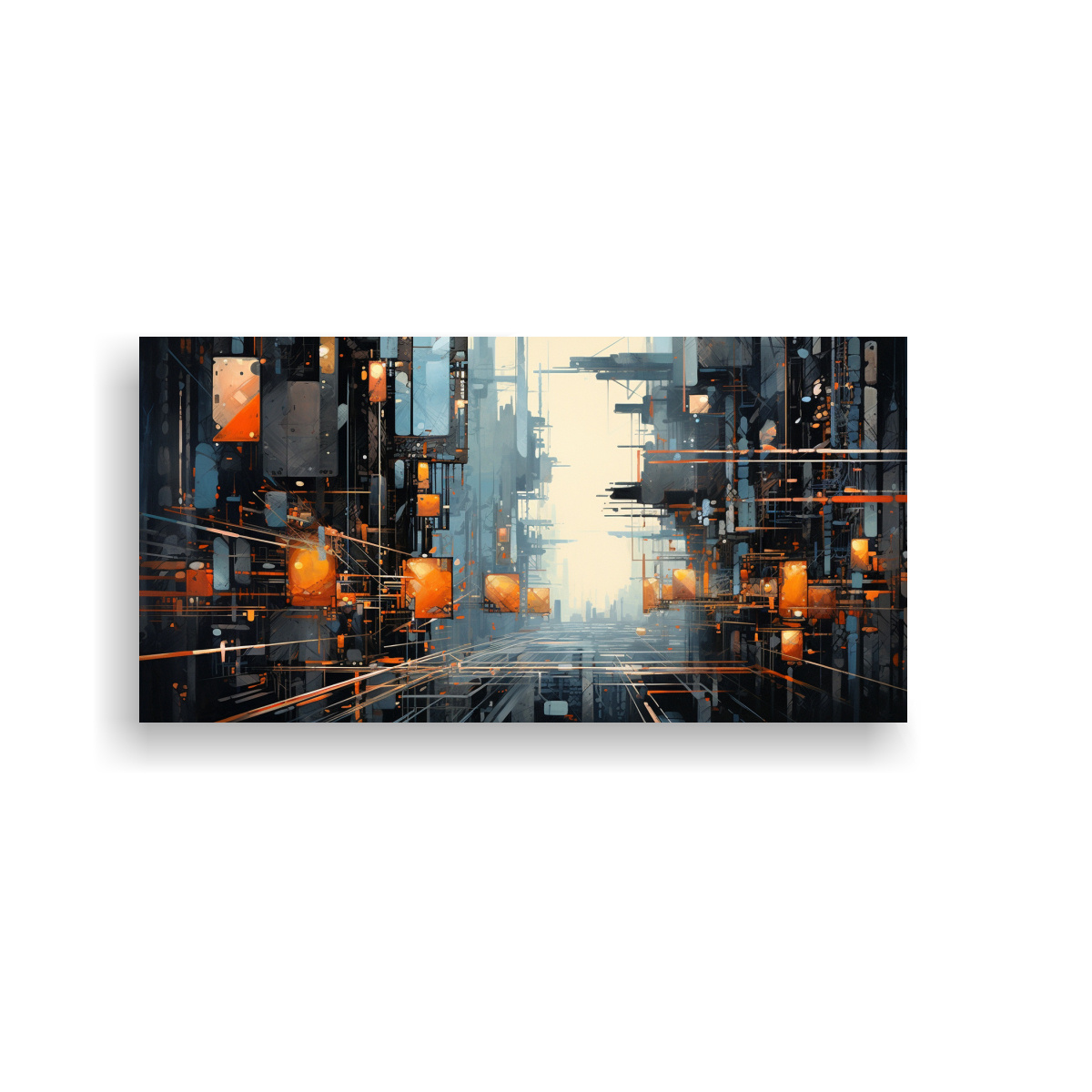 PINTURAS DECORATIVAS DE REPRESENTACIÓN ABSTRACTA DE PAISAJE CIBERNÉTICO 40X20CM - 1