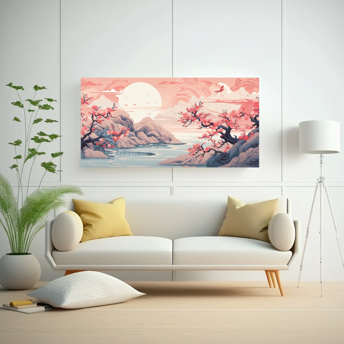 ARTE BASTIDOR MADERA REINTERPRETACIÓN ABSTRACTA UKIYOE JAPONESA PRI 40X20CM - 2