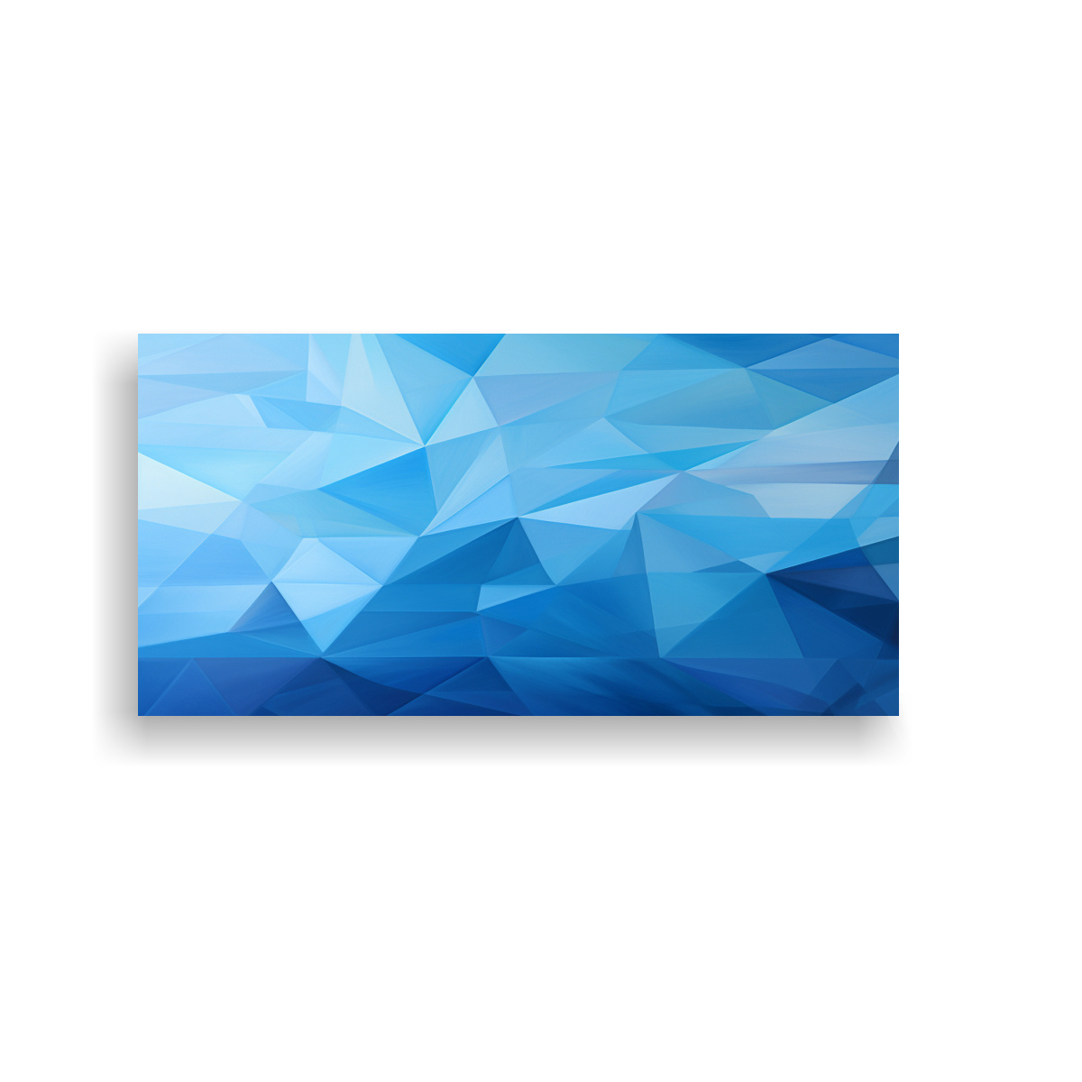 PINTURA DECORATIVA DE DISEÑO GEOMÉTRICO ÚNICO EN REFRESCANTE Y NÍTIDO OCÉANO. 40X20CM - 1